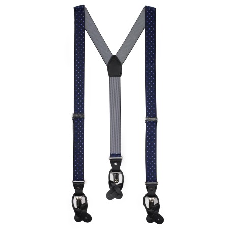 Navy mens polka dot suspenders