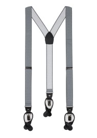 Silver gray pin dot dress suspenders for men