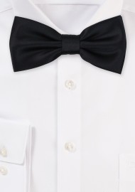 Satin Bow Tie in Jet Black