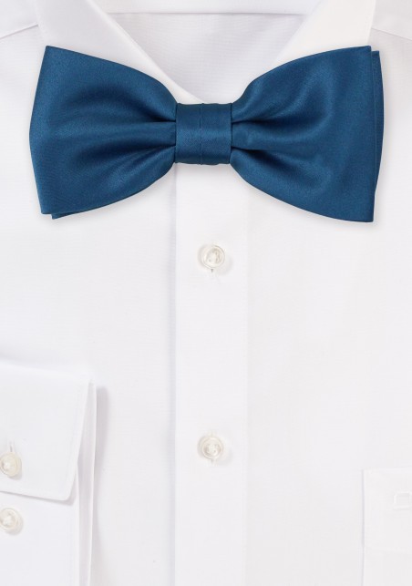 Teal Satin Bow Tie
