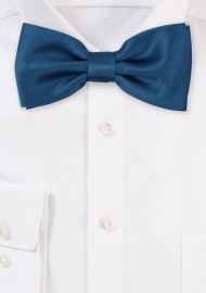 Teal Satin Bow Tie