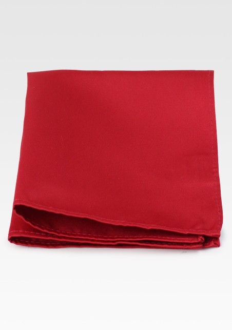 Satin Finish Suit Hanky in Cherry