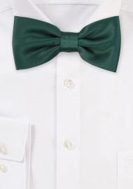 Satin Bow Tie in Hunter Green