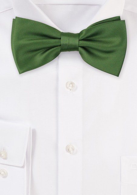 Moss Green Satin Bow Tie