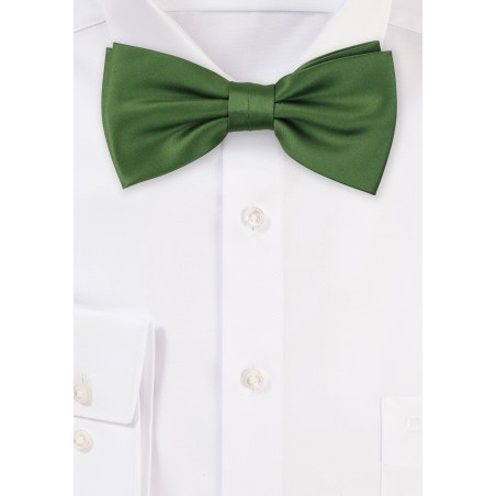 Moss Green Satin Bow Tie