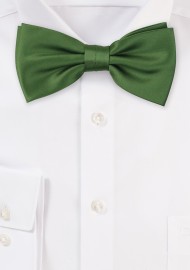 Moss Green Satin Bow Tie