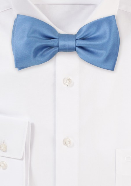 Satin Bowtie in Steel Blue
