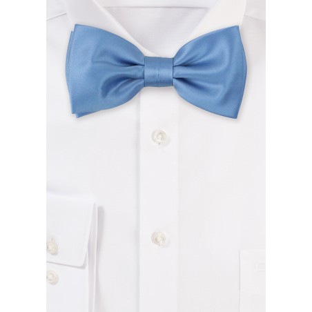Satin Bowtie in Steel Blue