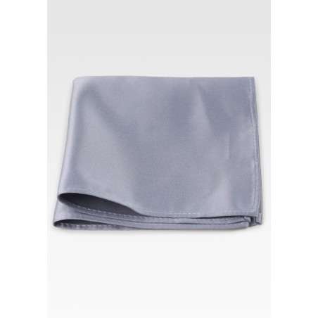 Shiny Silver Pocket Square