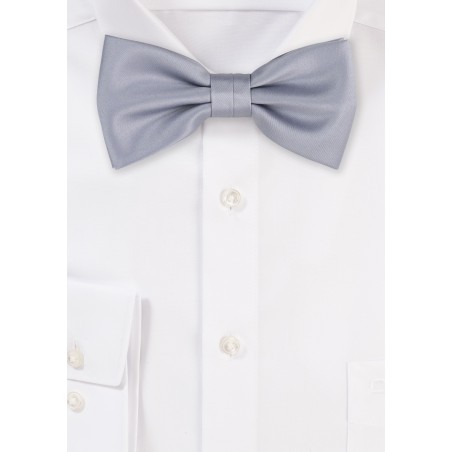 Shiny Silver Bow Tie