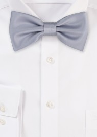 Shiny Silver Bow Tie