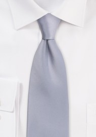 Satin Tie in Formal Silver