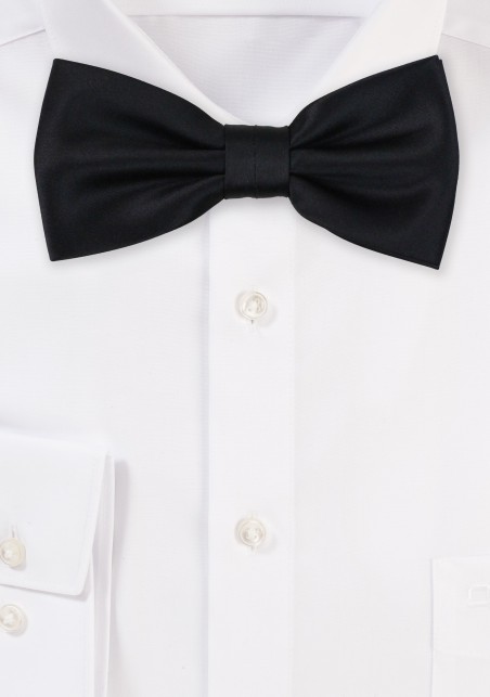 Formal Satin Kids Bow Tie in Black