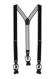 Black and Silver Pin Dot Suspenders