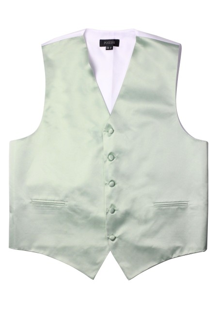 Dusty Sage Formal Satin Vest Flat