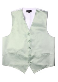 Dusty Sage Formal Satin Vest Flat