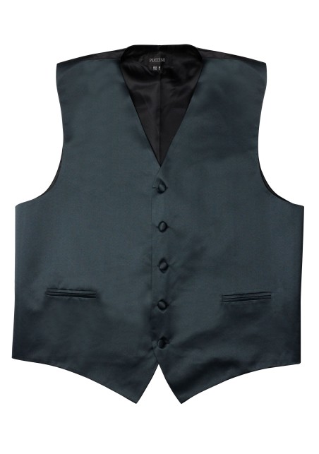 Kids Vest in Charcoal Gray Satin Flat