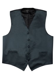 Kids Vest in Charcoal Gray Satin Flat