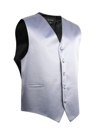 Silver Formal Satin Vest