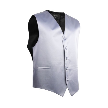 Silver Formal Satin Kids Vest