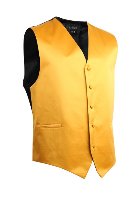 Amber Gold Formal Satin Vest
