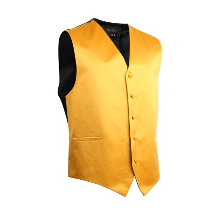 Amber Gold Formal Satin Vest