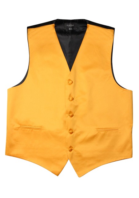 Amber Gold Formal Satin Vest Flat