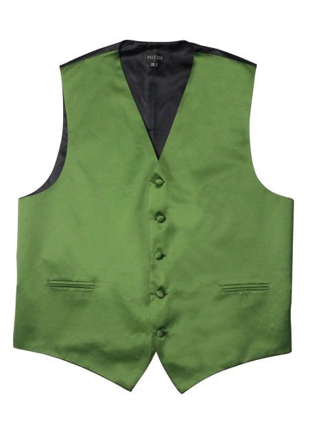 Moss Green Formal Satin Vest Flat