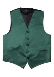 Hunter Green Formal Satin Vest Flat