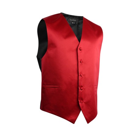Cherry Red Formal Satin Vest