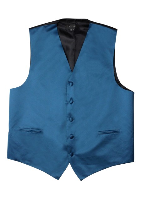 Teal Formal Satin Vest Flat
