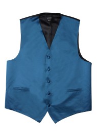 Teal Formal Satin Vest Flat
