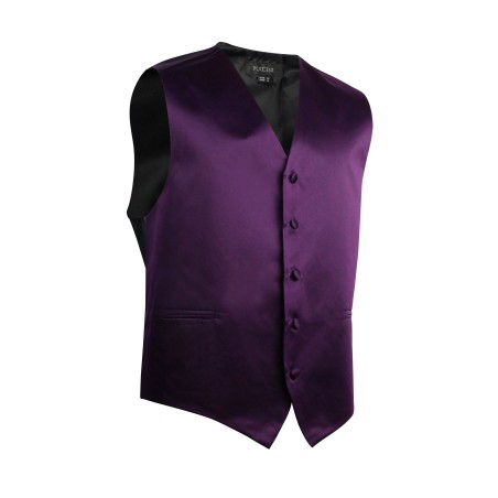 Berry Purple Formal Satin Vest