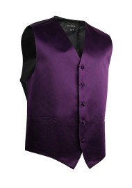 Berry Purple Formal Satin Vest