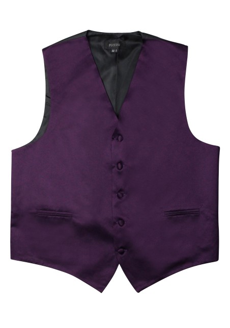 Berry Purple Formal Satin Vest Flat