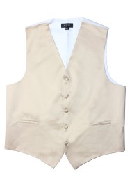 Champagne Formal Satin Vest Flat