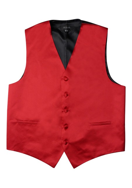 Kids Vest in Cherry Red Satin Flat