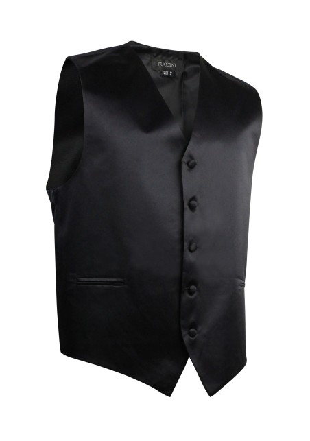 Kids Vest in Black Satin