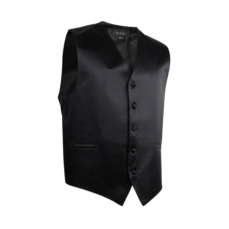 Kids Vest in Black Satin