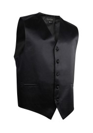 Kids Vest in Black Satin