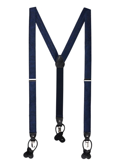 Midnight Navy Paisley Suspenders