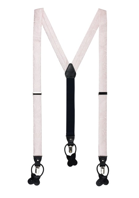Blush Pink Paisley Suspenders