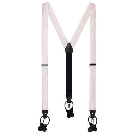 Blush Pink Paisley Suspenders