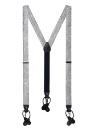 Festive Silver Paisley Suspenders