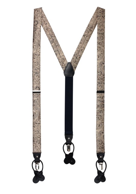 Elegant Paisley Suspenders in Bronze Gold