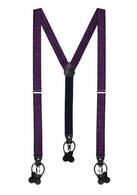 Paisley Suspenders in Berry