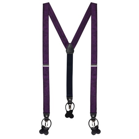 Paisley Suspenders in Berry