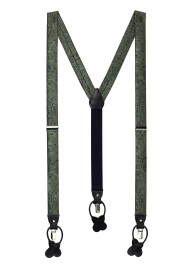 Moss Green Paisley Suspenders