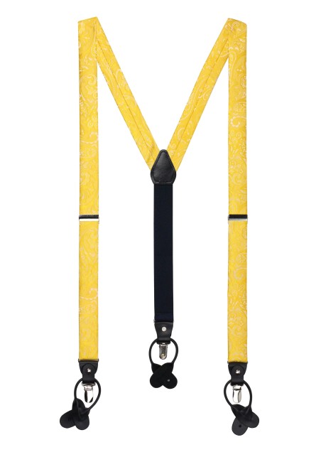 canary yellow paisley dress suspenders