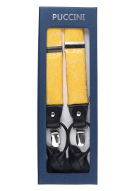 canary yellow paisley dress suspenders in box